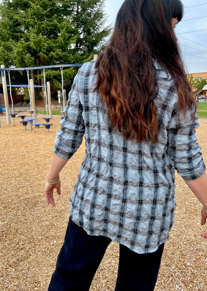 Crinkle Plaid Shirt