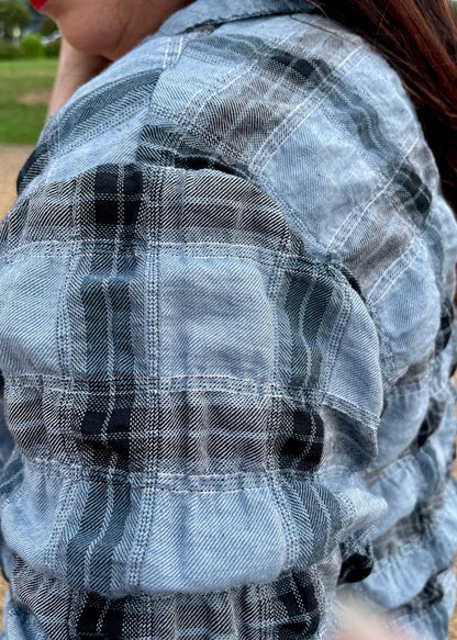 Crinkle Plaid Shirt